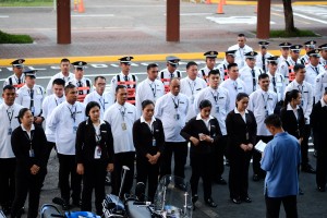 ON DUTY. Aside from the additional security measures, the Facilities Management Office will also deploy more guards to ensure campus safety. (Photo by Chi D. Punzalan)