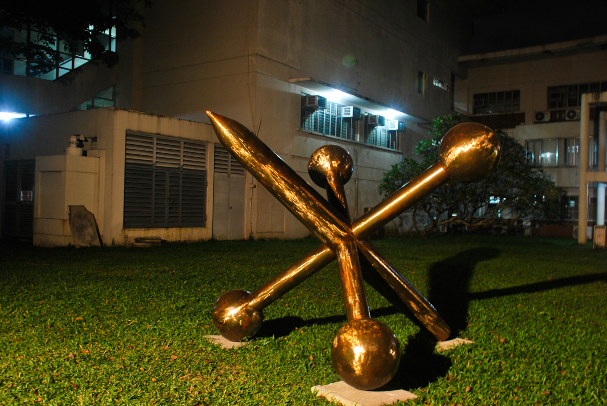 LARGER THAN LIFE. Art installations like <italicize> imagiNation and <italicize> A Child's Memory add character to the Ateneo campus. [PHOTOS BY PIA B. GUBALLA]